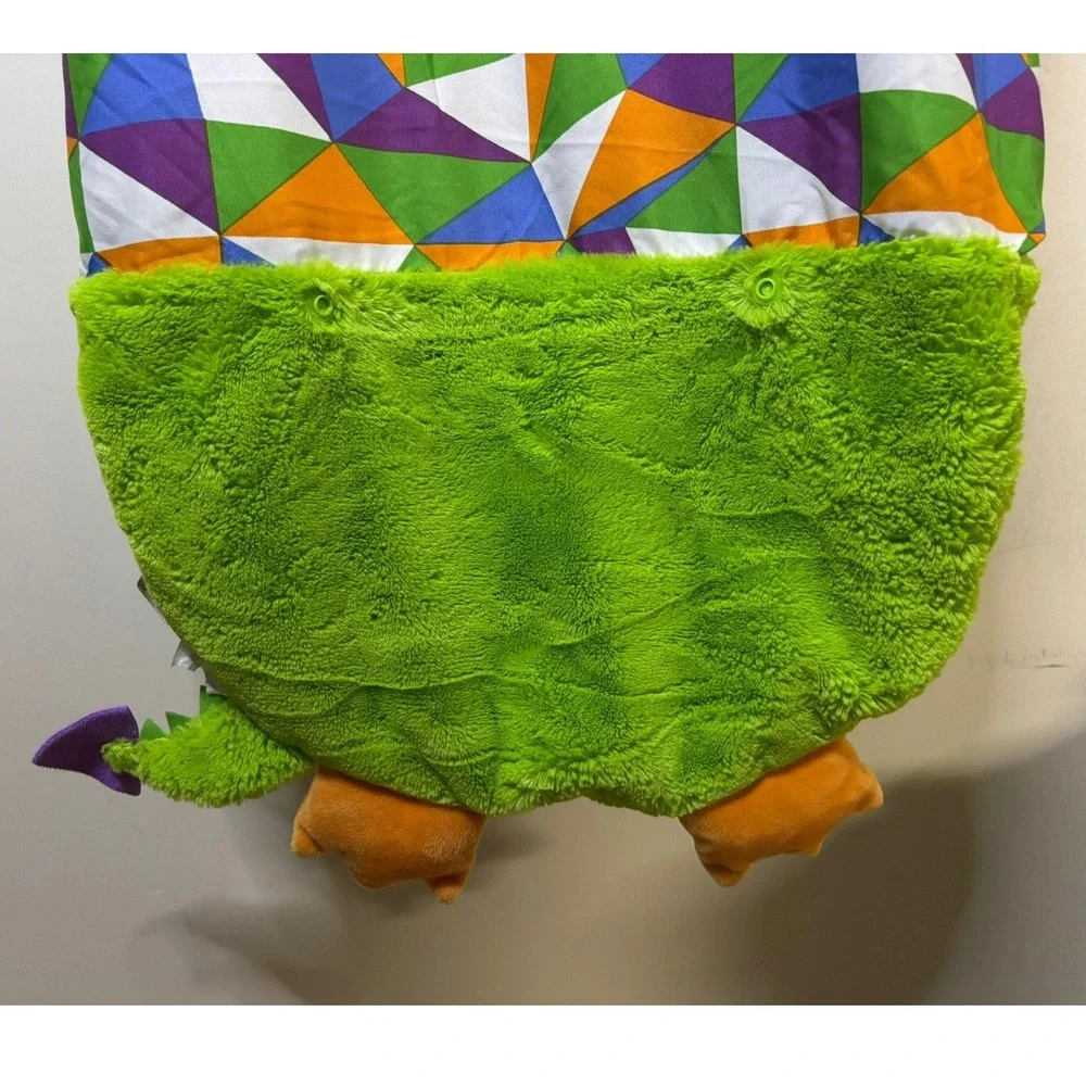 Happy Nappers Green Dragon Sleeping Bag Kids Plush Pillow‎ Geometric Pattern